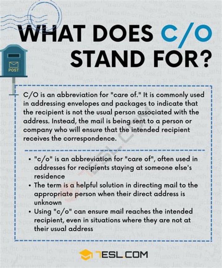 At does c/o mean?