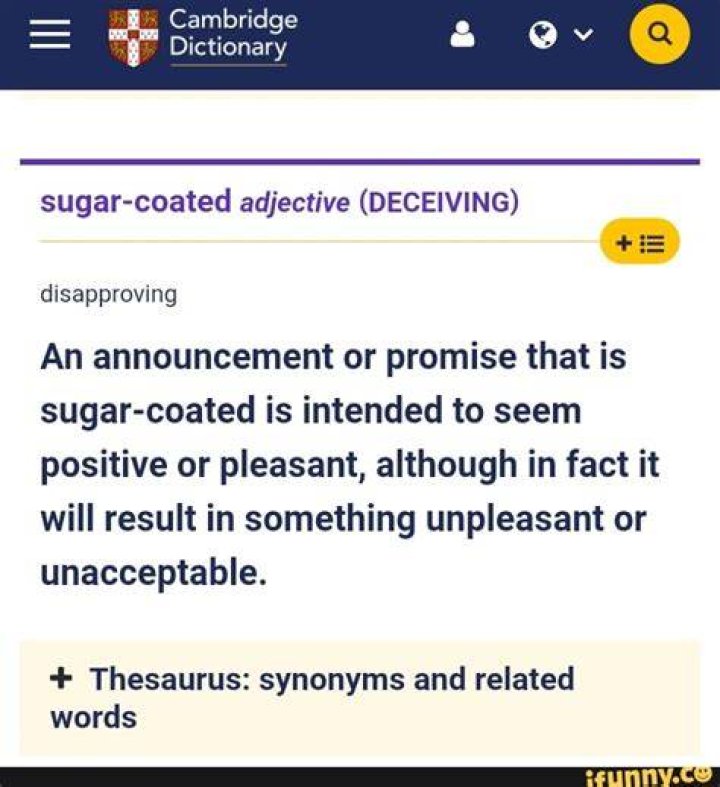 Can sugar coated be an adjective?