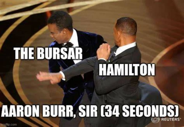 Did hamilton actually punch the bursar?