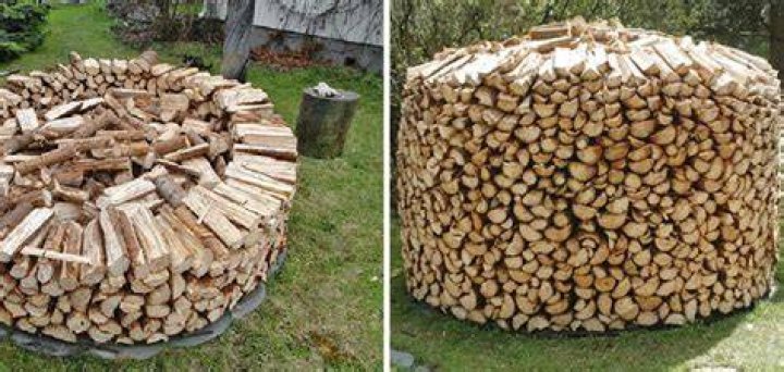 How to stack wood in a circle?