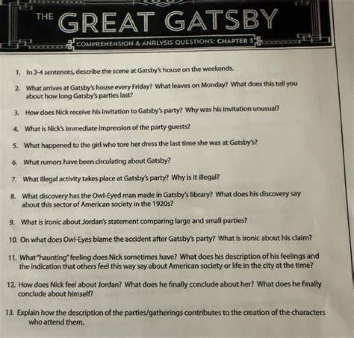What arrives at gatsby's house every friday?