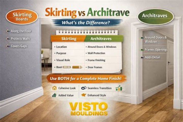 What is the difference between architrave and skirting?