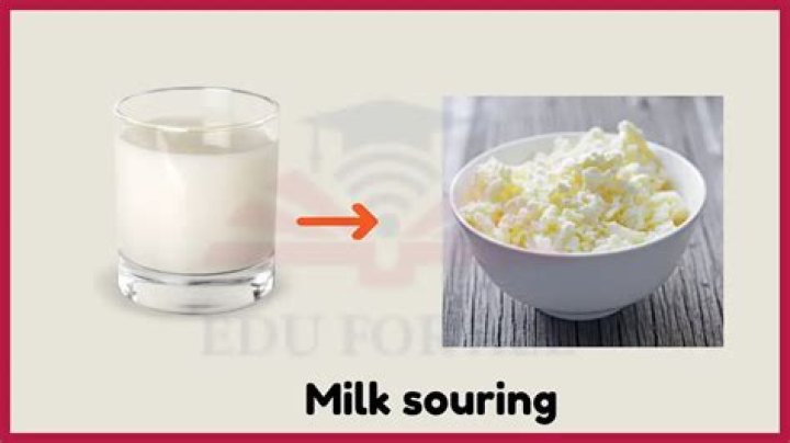 Which change is souring of milk?