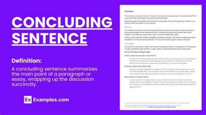 Why does a concluding sentence mean?